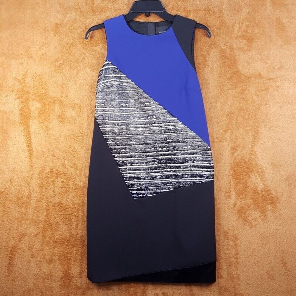 LK BENNETT Womens Dress Size 2 Black Sheath Colorblock Textured SALLY $695